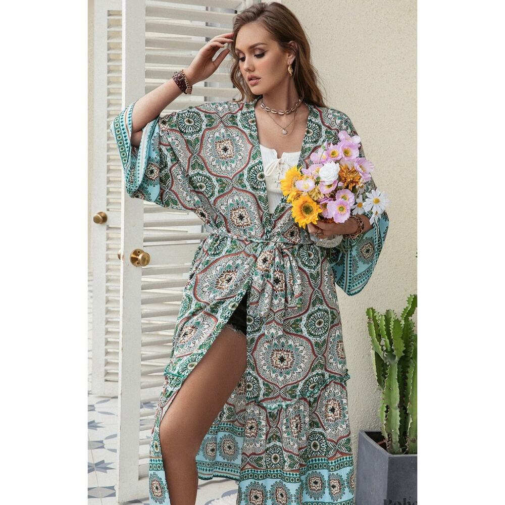 Rusttydustty Women's Plus Size Havenah Boho Kimono -‎ 1XL